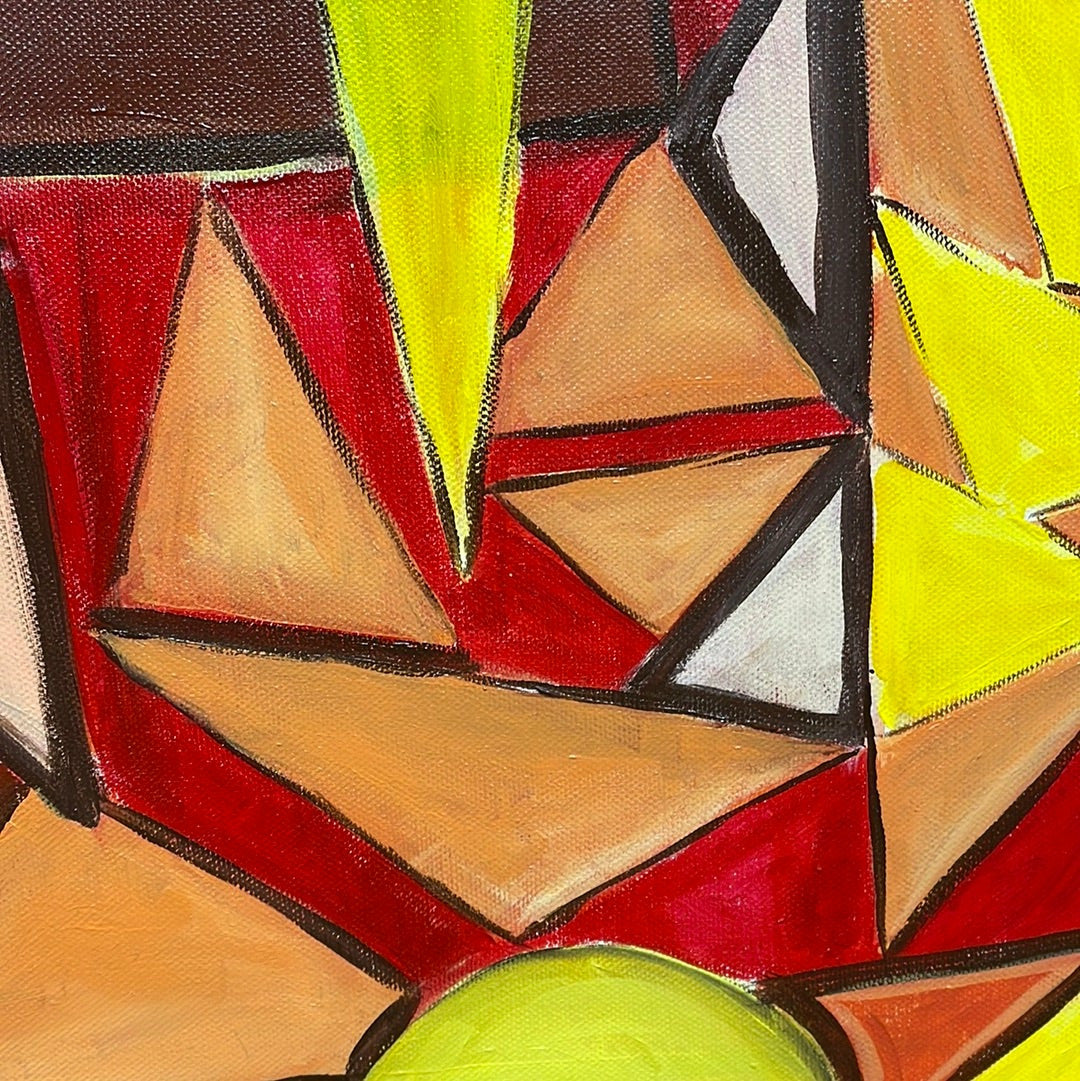 close up 24 x 18 acrylic painting on a commercial 1/2 depth canvass Basilio Aguirre