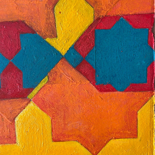 Close up 15 x 11.5 Acrylic and oil pastel collage on paper.