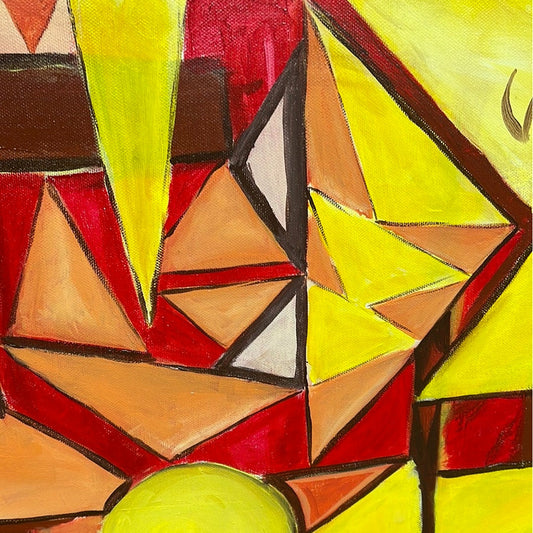 close up 24 x 18 acrylic painting on a commercial 1/2 depth canvass Basilio Aguirre