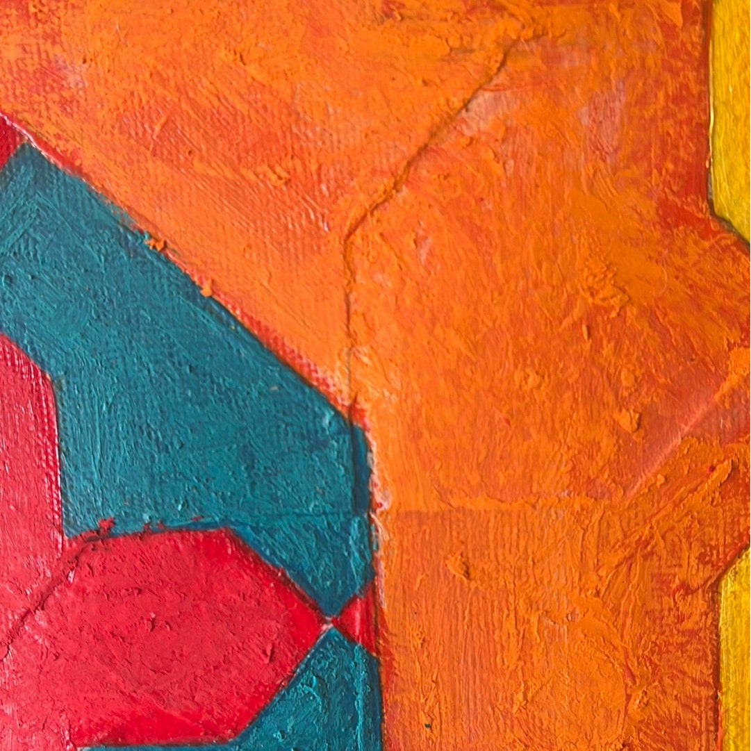magnified 15 x 11.5 Acrylic and oil pastel collage on paper.